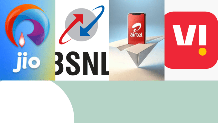 Jio, Airtel, Vi,BSNL