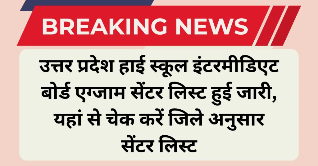 UP Board Exam Centre List 2026